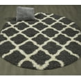 thumbnail image 2 of Sweet Home Stores Cozy Moroccan Trellis Design Contemporary Living & Bedroom Soft Shag Area Rug, 5'3" x 7'0", Charcoal Gray Oval, 2 of 9