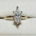 thumbnail image 3 of 14K Yellow Gold Plated Marquise Cut White Diamond Engagement Solitaire Ring, 3 of 4