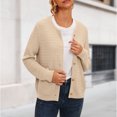 thumbnail image 1 of Suéter de cuello redondo para mujer cárdigans cómodos abrigo elegante prendas de vestir para primavera y otoño, 1 of 7