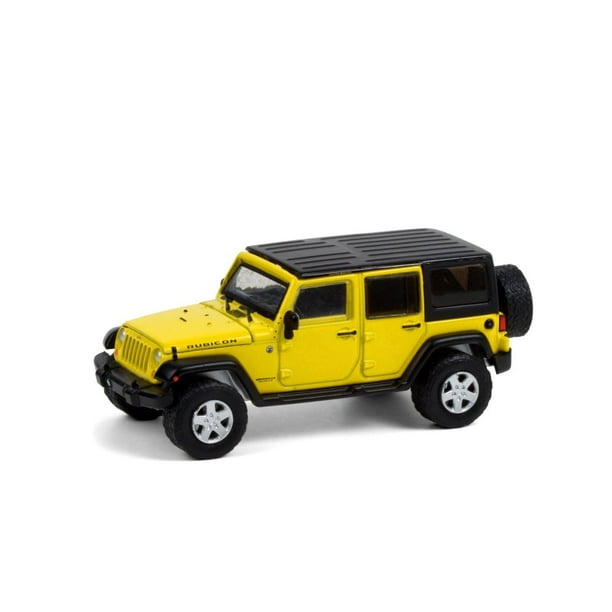 2008 Jeep Wrangler Unlimited Rubicon, Detonater Yellow - Greenlight  35190E/48 - 1/64 scale Diecast Model Toy Car 