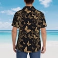 thumbnail image 4 of Balery Modern Golden Butterfly Camisas hawaianas de manga corta para hombre, camisas playeras de corte holgado, camisas de vacaciones con botones,3X-Large, 4 of 7