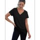 thumbnail image 1 of Camiseta Informal con Cuello en V para Mujer, Color Negro, Talla L, 1 of 9