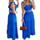 thumbnail image 2 of Conjuntos de Falda de 2 Piezas para Mujer, Verano 2025, , Vacaciones en Resort, Conjuntos de Camiseta Sin Mangas y Falda Larga Azul Real M, 2 of 8