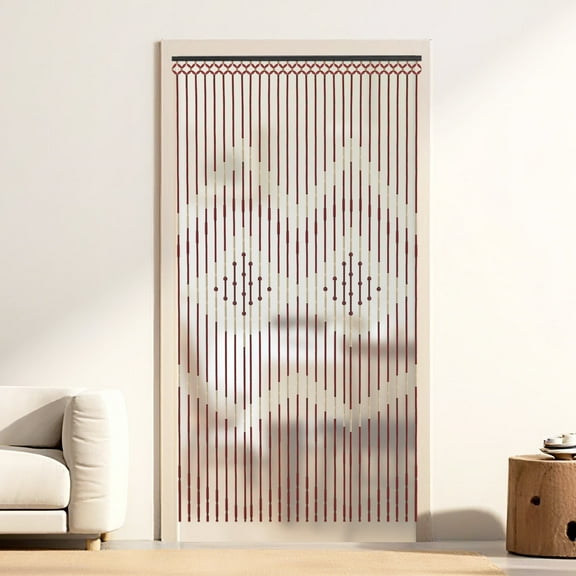 Handcrafted Bamboo and Wood Bead Curtain - Chinese Classical Style, 90cm Wide, 175cm High, Perfect for Doors and Balconies