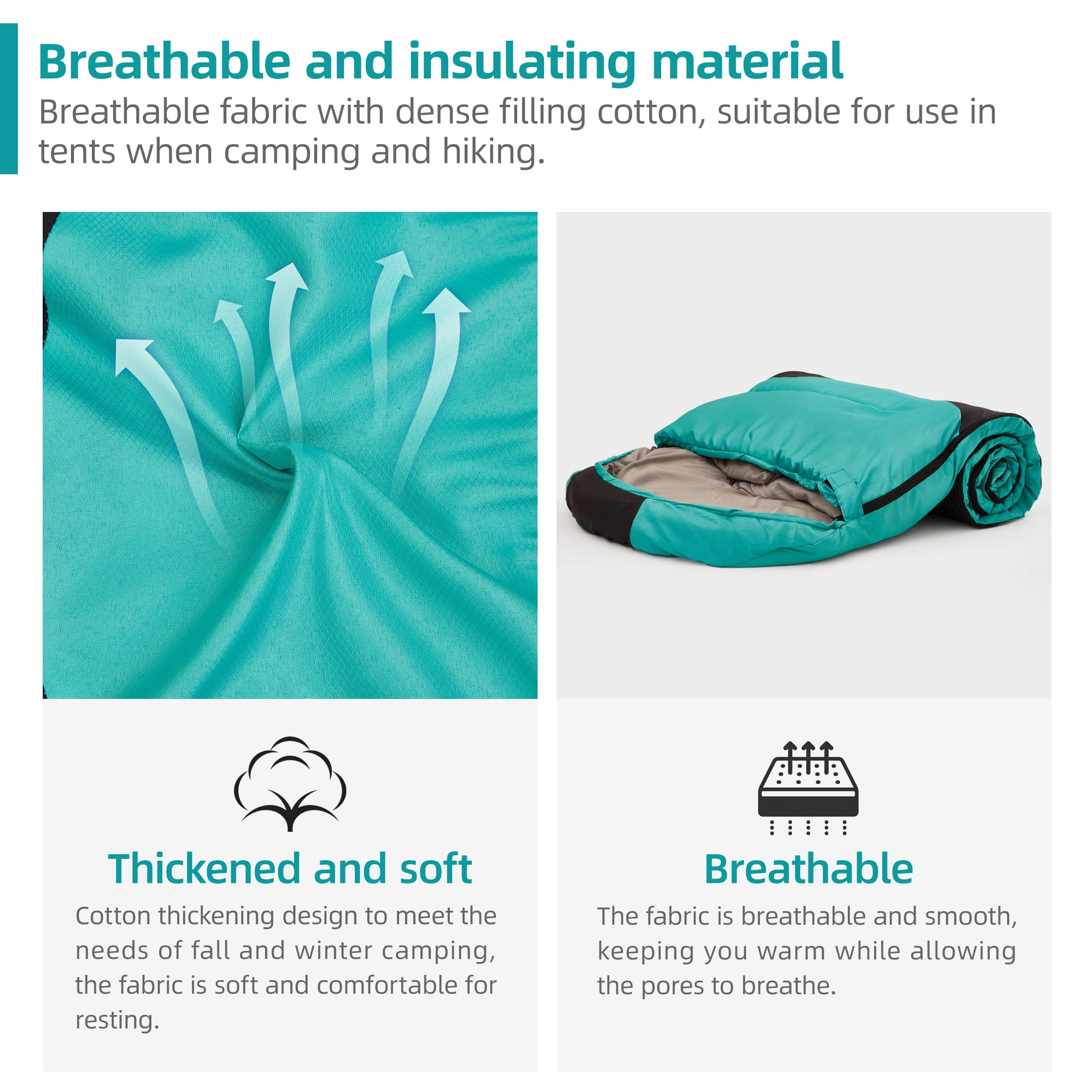 Invoker Sleeping Bag for Adults Kids, Warm & Cool Weather 3-4 Season, 23℉Camping Sleeping Bag, Waterproof Portable Backpacking Hiking Outdoors