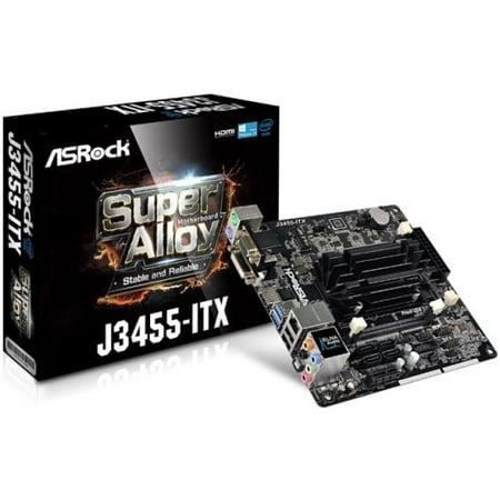 ASRock J3455-ITX Intel Quad-Core Processor J3455 (up to 2.3GHz) Mini ITX Motherboard/CPU (Best Itx Motherboard For Nas)