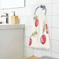 thumbnail image 3 of Yayeee 2 Pack Hand Towels for Bathroom 100% Cotton 16" x 28" Soft Absorbent Kitchen Towel, Red Cherry, 3 of 7
