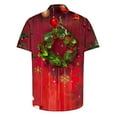 thumbnail image 4 of Elvqul Mens Christmas Shirts Short Sleeve Casual Button up Trendy Graphic Shirts for Men, 4 of 5