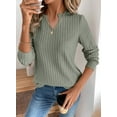thumbnail image 4 of DOKOTOO Women's Long Sleeve Shirts V Neck Tunic Tops Casual Dressy Lightweight Pullover Fall Lightweight Sweaters, 4 of 9