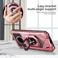 thumbnail image 2 of Compatible Case for Nokia C200 Case with Tempered Glass Screen Protector [Military Grade] Ring Car Mount Kickstand Shockproof Hard Phone Case - Rose, 2 of 7