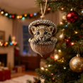 thumbnail image 4 of 3.15" Acrylic Jungle Animal Acorn Ornaments for Christmas Tree, Woodland Creature Hanging Decor with Pine Cone Design, Cozy Forest Holiday Decorations for Home Party Seasonal Display Use (E), 4 of 5