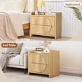 thumbnail image 6 of LEFHDA 24 Inch Wide Fluted Nightstands with 2 Drawers, Large End Table for Bedroom, Mid Century Modern Bedside Table with Storage, Wood Night Stand for Living Room, Office (Oak), 6 of 8