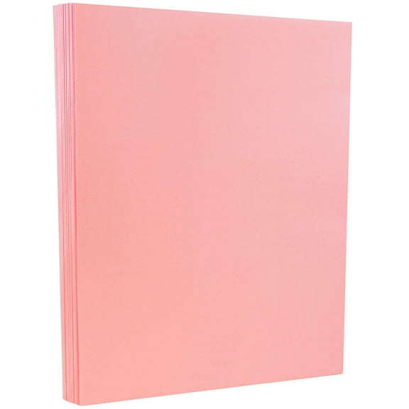 JAM Paper Vellum Bristol Cardstock, 8.5 x 11, 50 per Pack, 67lb Light Pink