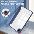 thumbnail image 6 of ELEHOLD Trifold Case for Samsung Galaxy Tab A9 8.7" 2023 -  Kickstand Function Built-in S Pen Holder Acrylic Transparent Clear Back Shockproof Cover for Samsung Galaxy Tab A9,Darkblue, 6 of 7