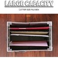 thumbnail image 5 of Office Document Box, Linen File Box with Metal Slide, Hanging File Organizer, Decorative Storage Boxes,Foldable Folder Storage Box, Desktop File Rack, Mass Storage Box -2 Piece Gray, 5 of 8