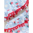 thumbnail image 6 of Qtinghua Infant Toddler Baby Girls Summer Bikini Set Strawberry Flower Print Tank Tops with Shorts and Headband Bathing Suit Blue 12-18 Months, 6 of 9