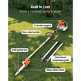 thumbnail image 6 of VEVOR Gas Pole Saw, 43CC 2 Stroke Gas Powered Pole Saws with 12 in Cutting Bar, Cordless Tree Trimmer with Rotatable Head, 7.1 to 12 ft Extendable, Powerful Chainsaw for Tree Trimming Pruning, 6 of 9