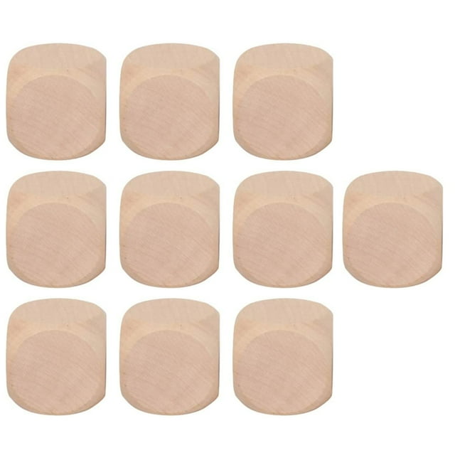 10 piezas de dados de madera en blanco, cubos de madera sin terminar, bloques cuadrados, impresión artesanal de bricolaje, 28 mm