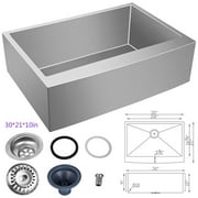30*21*10inch Stainless Steel Farmhouse Single Bowl Kitchen Sink 16 Gauge Farmhouse Apron Sink Workstation Kitchen Sink Primary Color, Clearance!