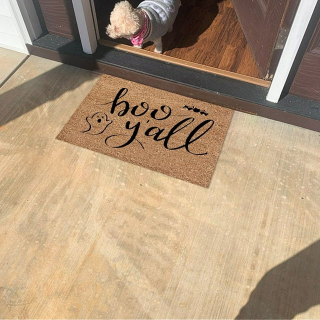 DPTALR Stay Spooky Halloween Home Decorations, Non-Slip Skull Welcome For Front Door, Indoor Outdoor Fall Rug For Home Kitchen Floor Halloween Dec