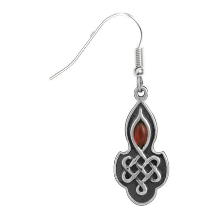 - Celtic Ruby Earrings Collectible Jewelry Accessory Tribal Dangle Art