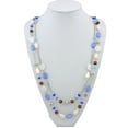 thumbnail image 6 of Bocar Long Statement 2-Strand Bead Boho Necklace with Chain for Women,37.8inch, Coral （NK-10084-airy-blue）, 6 of 6