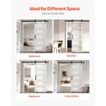 thumbnail image 6 of VEVOR Sliding Barn Door, 30 x 84 inch, High-Strength MDF Panel and Glass, Barn Door with Hardware Kit, Water-Proof PVC Surface, Easy to Install, H-Frame, Smoothly and Quietly Sliding for Living Room, 6 of 9