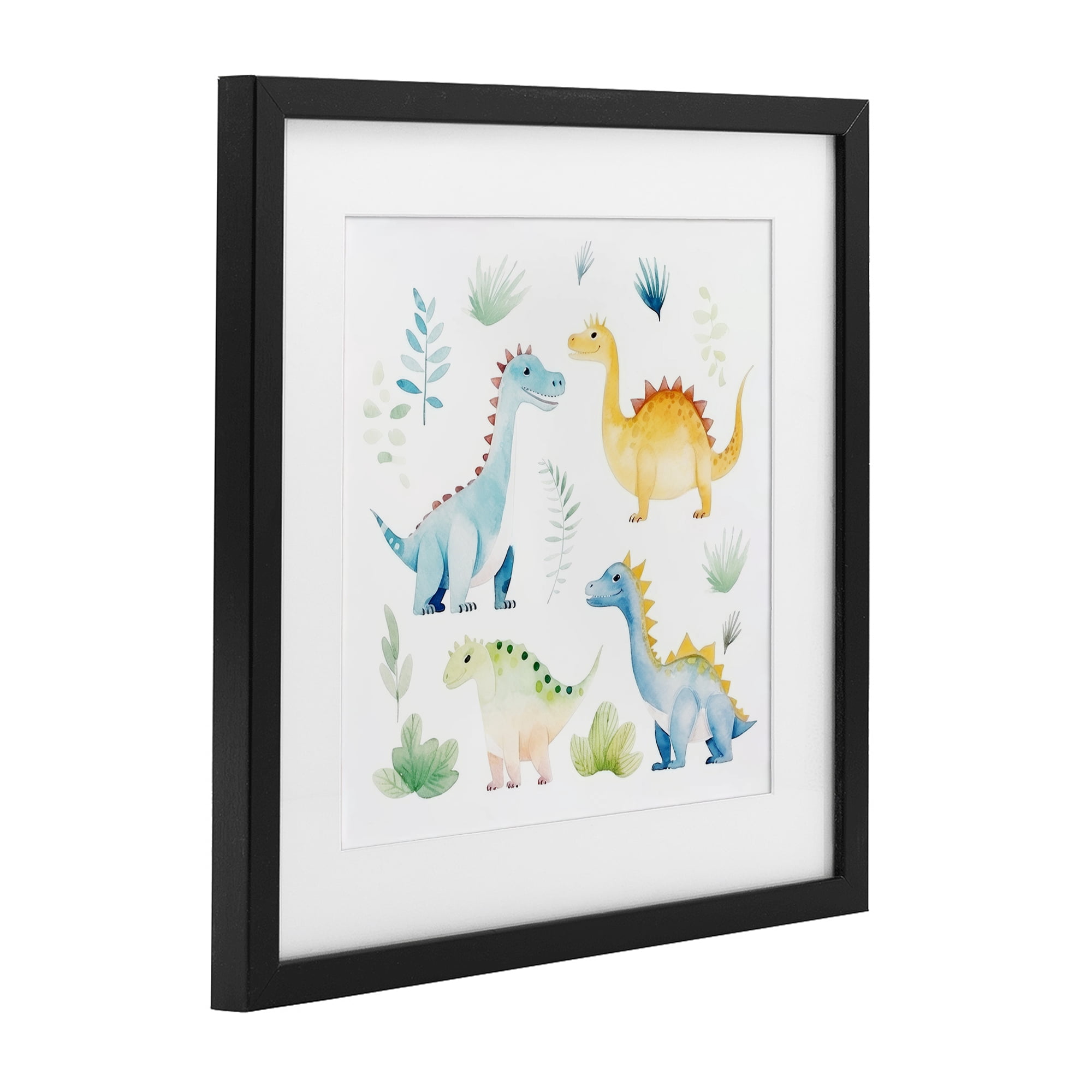 Stupell Industries Playful Dinosaur Wonderland Black Framed Print Under Glass, design by Lazar Studio