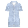 thumbnail image 4 of Qiopertar Liquidation à Moins de 5$ Blouse Décontractée à Col Rabattu Manches Courtes Mode Short Ensemble de Pyjama Grandes Économies de Vacances!, 4 of 4