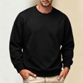 thumbnail image 5 of OIOLOYJM Mens Sweatshirt Long Sleeve Casual Crewneck Relaxed Fit Athletic Sweatshirts Retro Classic Soft Comfortable Loungewear Black L, 5 of 6