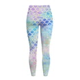 thumbnail image 6 of Renewold Mermaid Scales Tie-dye Yoga Leggings for Women with Pockets Trendy Running Yoga Pants High Waisted Tummy Control Graphic Pants Tights for Cycling Yoga Sports, XL, 6 of 8