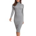 thumbnail image 4 of PrettyGuide Women's Turtleneck Sweater Dress Long Sleeve Ribbed Knit Stretch Midi Bodycon Dresses, 4 of 6