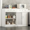 thumbnail image 5 of Metal Storage Cabinet, Locking Cabinet with 1 Drawer and Adjustable Shelf, 36" H x 28" W x 16" D Steel Storage Cabinet for Office, Garage, Home-White, 5 of 8