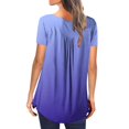 thumbnail image 7 of LEEYNEER Womens Summer Tops Loose Fit Casual V- Neck Hide Belly Short Sleeve T-Shirts Cute Flowy Tunic Blouses, 7 of 7