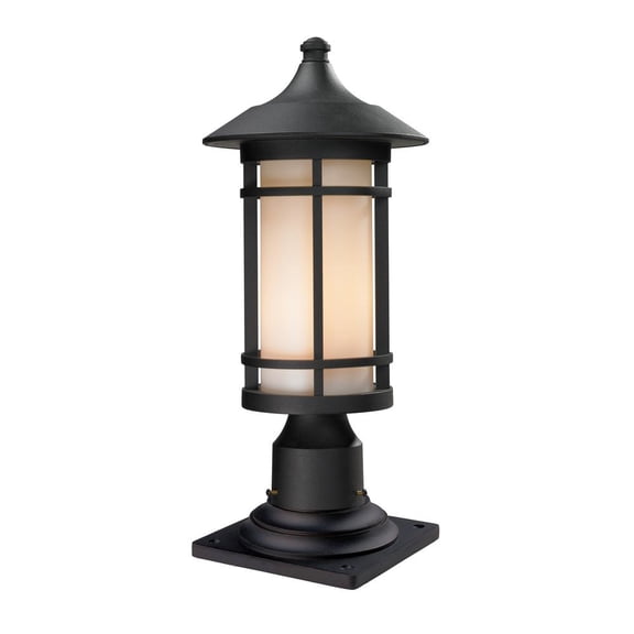Z-Lite Beacon 2 Light Clear Glass Aluminum Outdoor Mounted Lamp Pier in Black