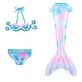 thumbnail image 1 of 3 Piece Bathing Suits Mermaid Tails Bikini Fish Tail Set Sport Halter Swimwear Toddler Bathing Suits 10-11Years, 1 of 3