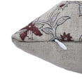 thumbnail image 4 of Fabdivine Block Print Throw Pillow Cover, 14x14 InchThick Linen Decorative Cushion Cover, Floral Print Boho Design Maroon Pillow Cover for Sofa and Couch, 4 of 5