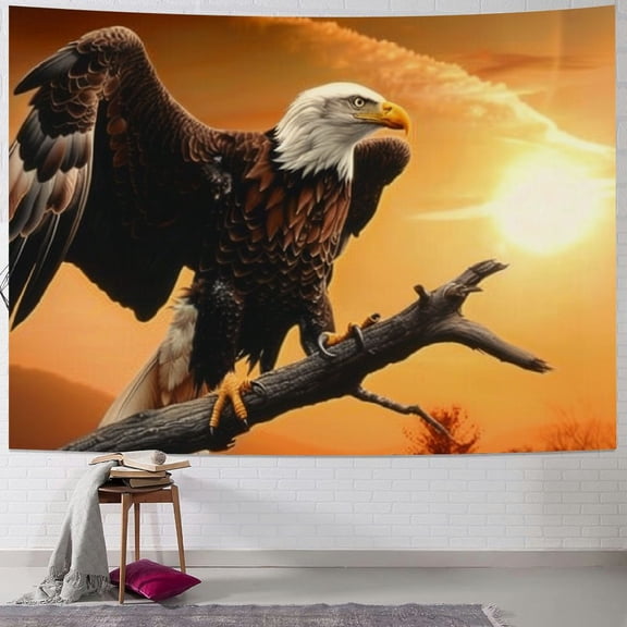 Autua Bald Eagle Tapestry Wall Hanging Unique Style Graphic Tapestries Home Wall Decor Art for Living Room Bedroom Apartment Farmhouse Dorm 40x30inch