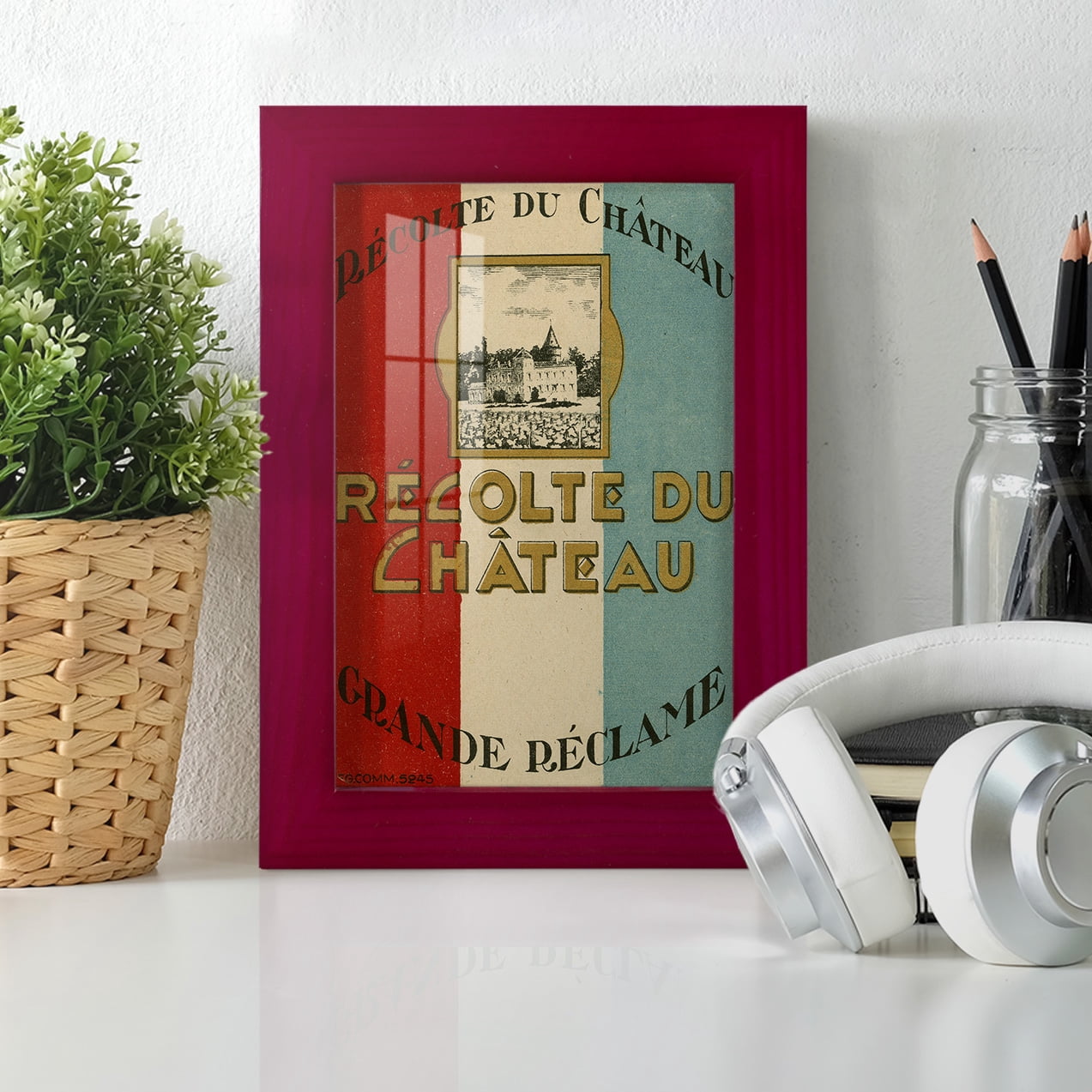 Recolte Du Chateau -Framed Print w/glass-Cherry Red