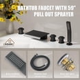 thumbnail image 4 of CASAINC 3 Handle Roman Bathroom Tub Faucet with Handheld Sprayer, Matte Black, 4 of 5