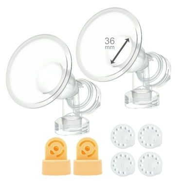 Maymom 36 mm 2x One-Piece Extra Large Breastshield w/Valve and Membrane for Medela Breast Pumps; Replacement to Medela PersonalFit 36 Breastshield and Personal Fit Connector