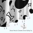 thumbnail image 6 of Black and White Halloween Doodle Pattern Shower Curtain 36"x72" ,Bathroom Decorative Shower Curtains Set with 12 Hooks,Modern Waterproof Washable Shower Curtain, 6 of 6