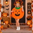 thumbnail image 3 of LEKWK Pumpkin Costume Adult 3 Piece Set with Hat & Candy Bag Cute Funny Halloween Costume Family Members Halloween Party Dress up Clearance, 3 of 10