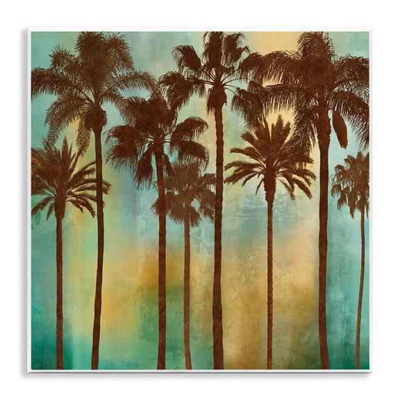 Stupell Industries Looming Palms on Gradient Landscape & Nature Painting Unframed Art Print Wall Art, 12 x 12