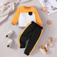 thumbnail image 2 of TOWED22 Toddler Baby Boy Fall Outfit Printed Sweatshirt Top Elastic Pants Set Cute 2pcs Winter Clothes Size:2-3 Y,Color:Yellow, 2 of 7