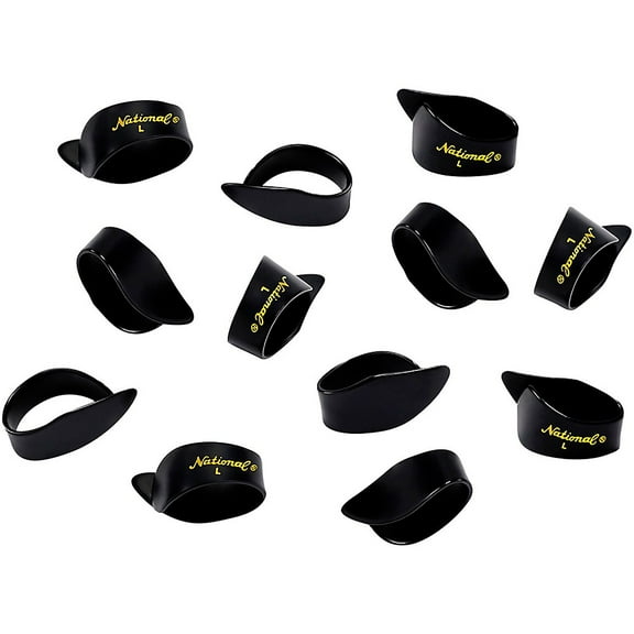 D'Addario National Celluloid Thumb Picks, Large Black 12 pack