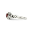 thumbnail image 4 of Gem & Harmony 5mm Garnet Ring in Sterling Silver with 14K Gold Accents for Women, 4 of 6