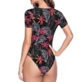 thumbnail image 4 of Fotbe Colorful Hawaii Palms Women's Crew Neck Short Sleeves Bodysuit Tops Round Neck Slim Sleeveless Soft Comfortable Basic-Large, 4 of 9