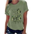 thumbnail image 1 of Camiseta de mujer Camisetas divertidas y lindas de manga corta Camiseta con estampado de bandera del Día de la Independencia Tops Blusa Regalo para mujer Pompotops hfajkhk130540, 1 of 8