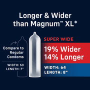 MyONE Custom Fit Super Wide Condoms | Ultra-Thin Latex, Lubricated | 10 Count